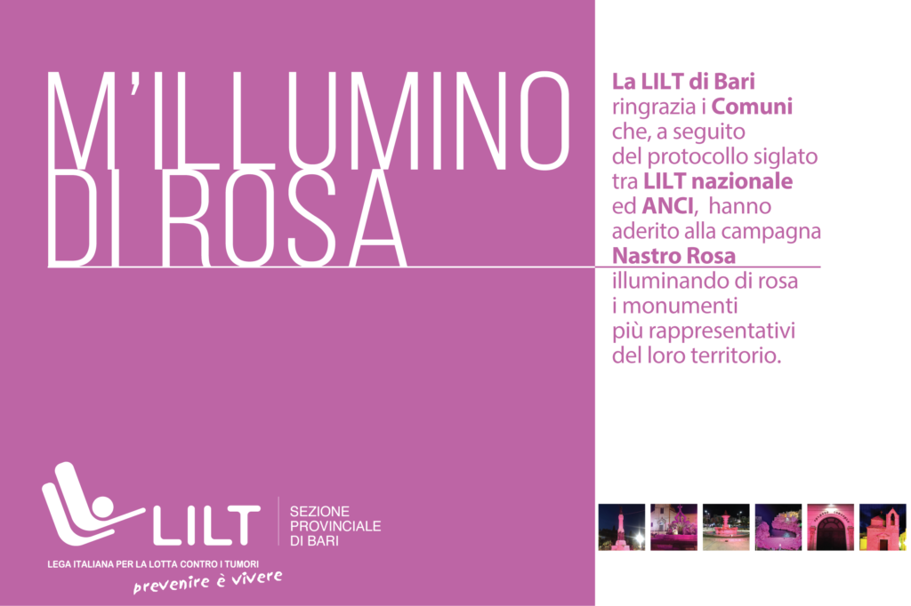 La LILT di Bari ringrazia i Comuni che hanno aderito alla campagna Nastro Rosa.