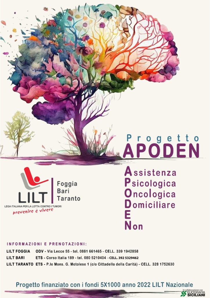 Lilt Bari presenta il progetto APODEN dedicato all'Assistenza Psicologica Oncologica Domiciliare